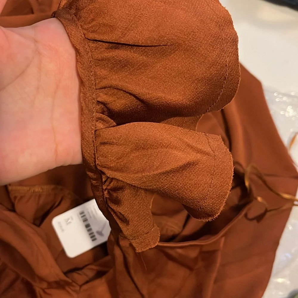Free People Rust Brown Ruffle-Back Maxi Dress - Picture 5 of 6